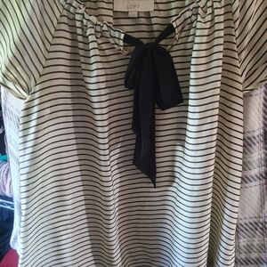 Loft black and cream flowy top